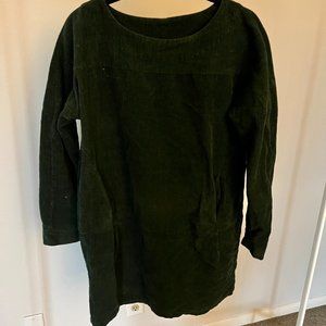 Green Corduroy Dress w/ Pockets - Size M RUNS LARGE